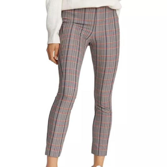 Rag & Bone Simon Check Plaid Blue Multicolor Cropped Pants NWT Size 14